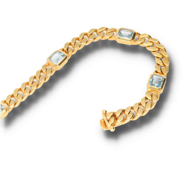 Gelbgold Armband mit echtem Blautopas