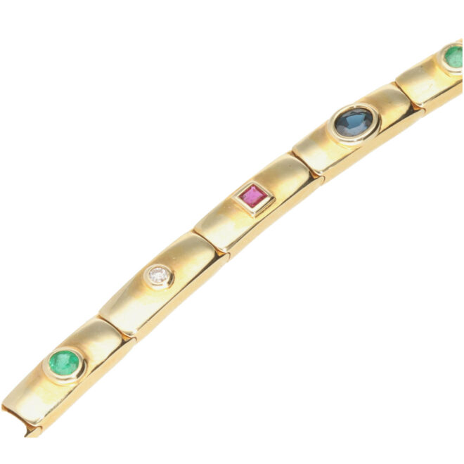 Gelbgoldarmband mit multicolor Steinen – Bild 2