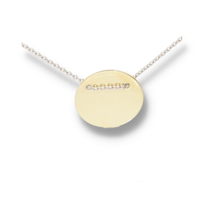 Kette mit Gravurplatte in 585/- Gelbgold