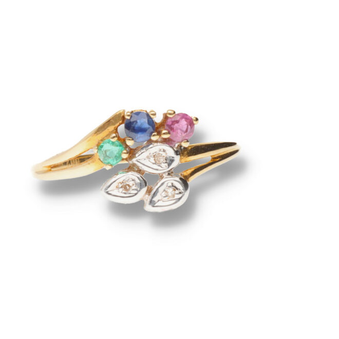 Farbstein Ring in 585/- Gelbgold – Bild 2