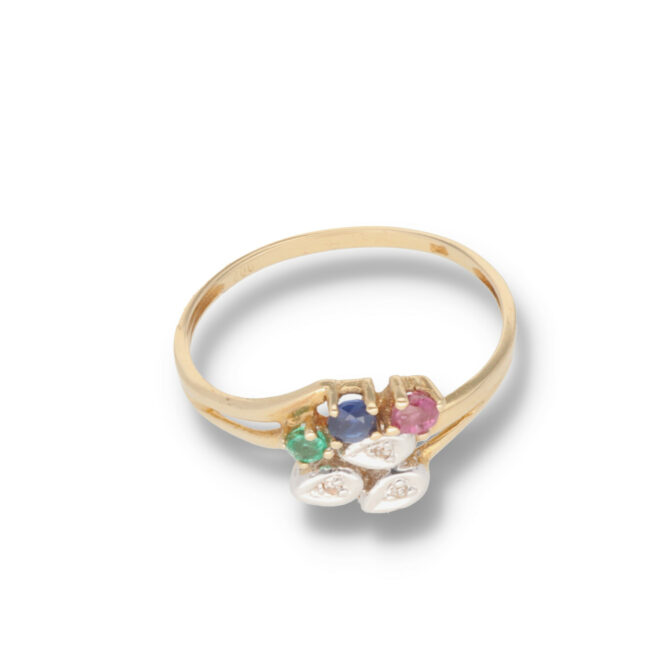 Farbstein Ring in 585/- Gelbgold – Bild 3